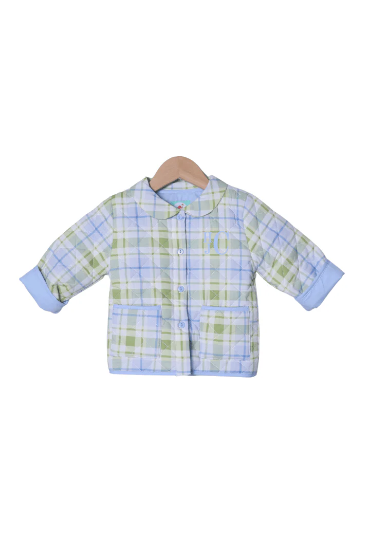 TSF x Shelby Back Blue and Green Plaid Jacket - Image 3