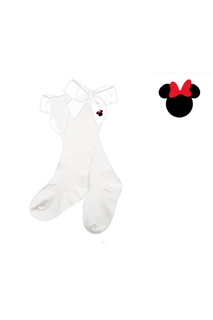 Embroidered Mouse Bow Socks