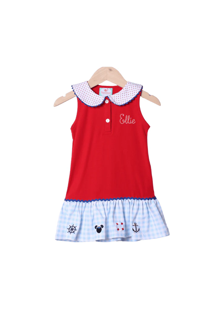 Embroidered Mouse Sail Away Cruise Tennis Dress