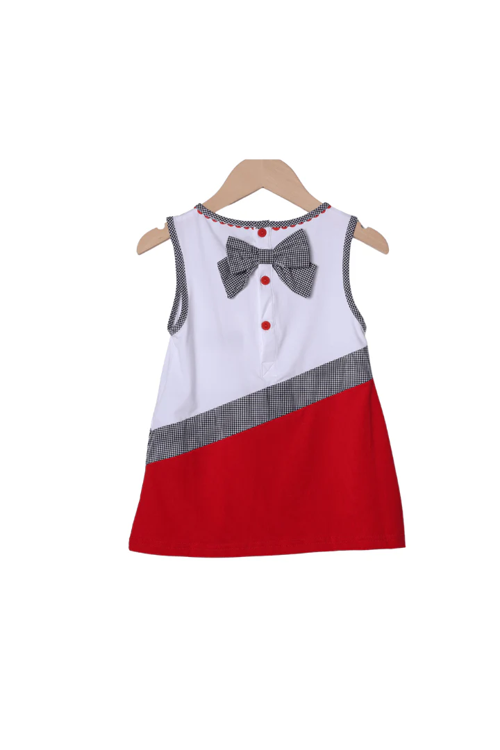 Embroidered Cheer Black and Red Dress - Image 2