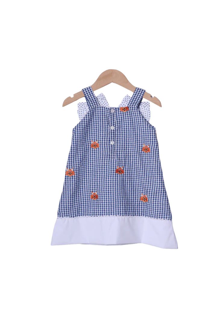 Embroidered Go Big Blue Gingham Dress - Image 2
