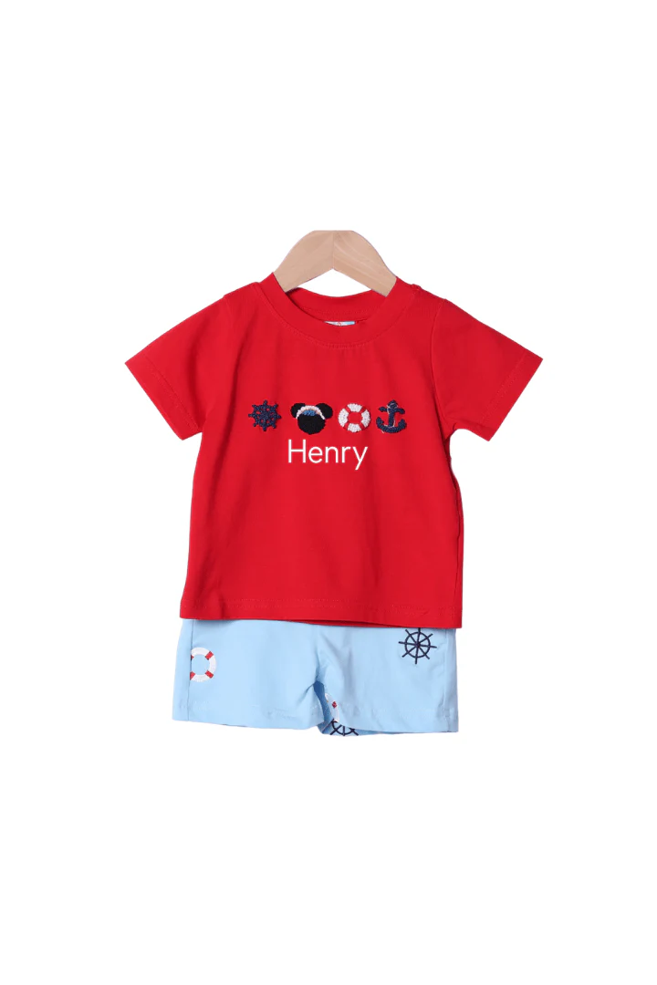 French Knot Mouse Sail Away Cruise Short Set