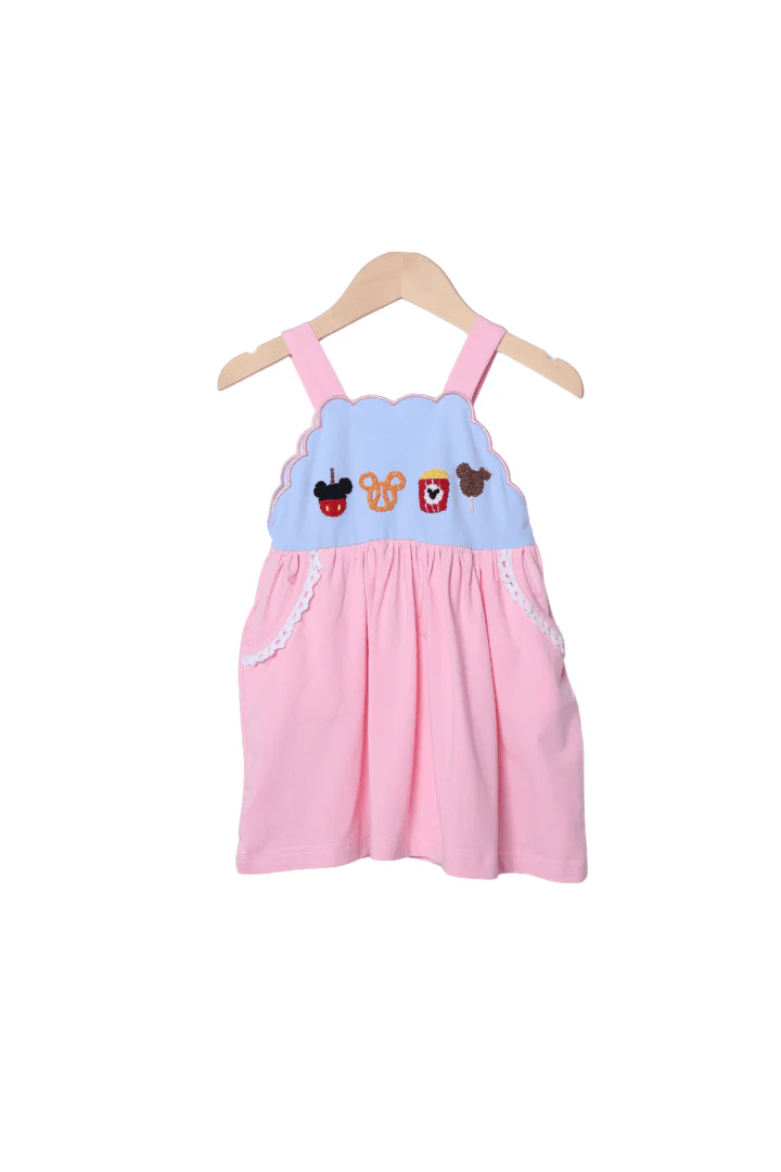 French Knot Mouse Pink Park Snacks Dress