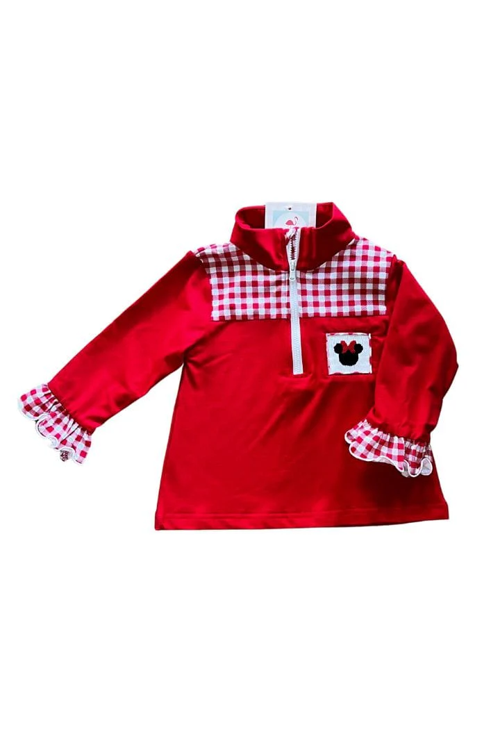 Hand Smocked Mouse Girls Pullover