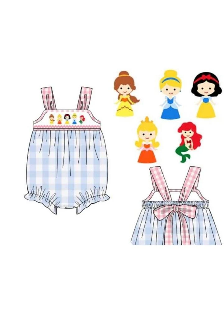 Hand Smocked Princess Bow Bubble - Image 3