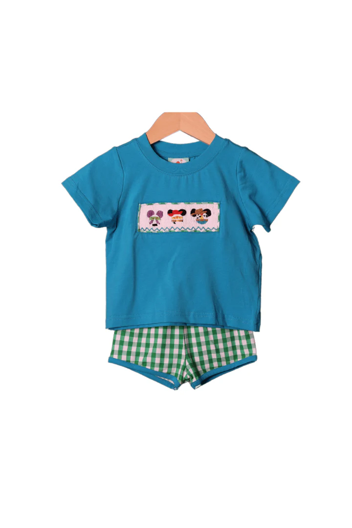 Smocked Friends Gingham Boys Set