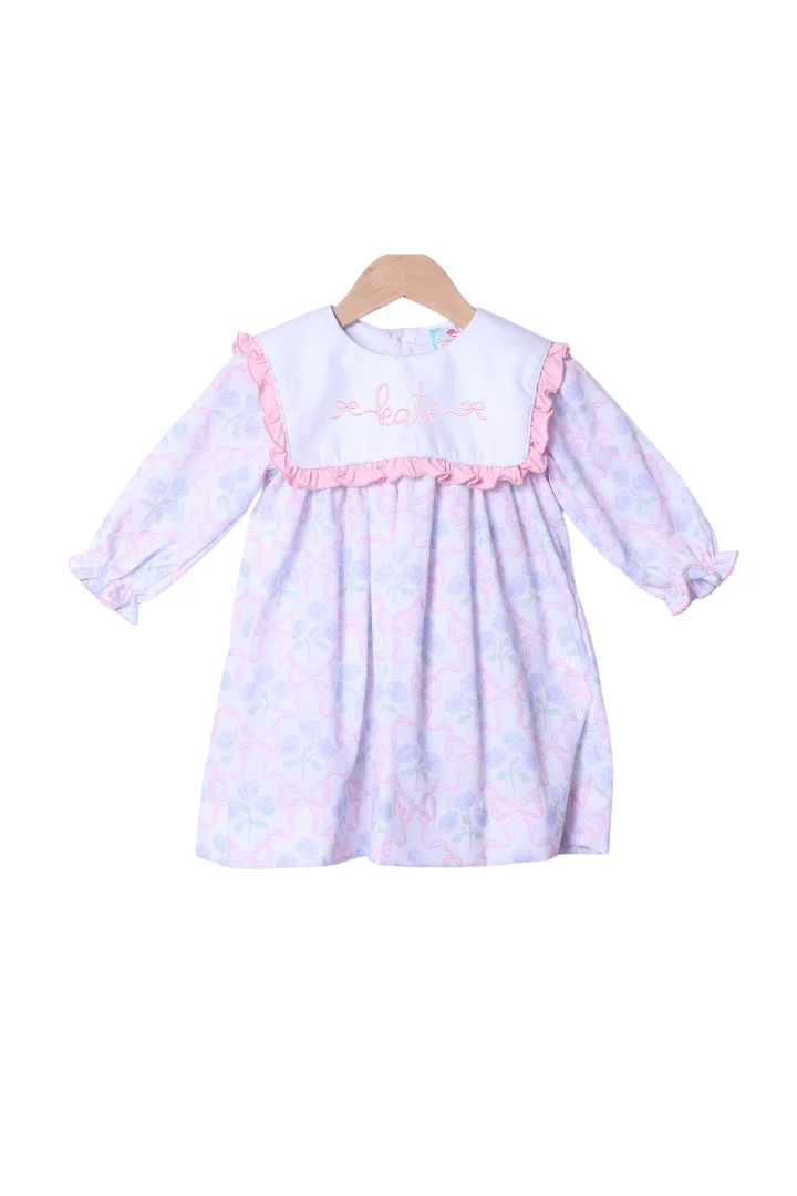 Sweet Hydrangea Ruffle Bib Dress