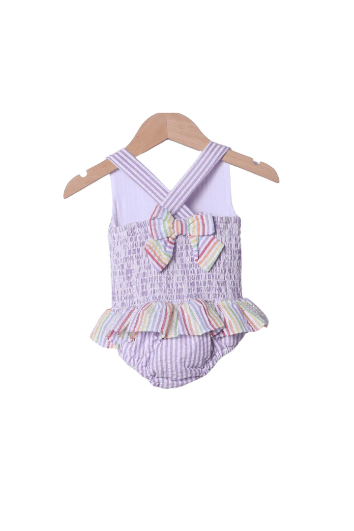 Lavender Stripe Mouse Friends Swimsuit - Image 2