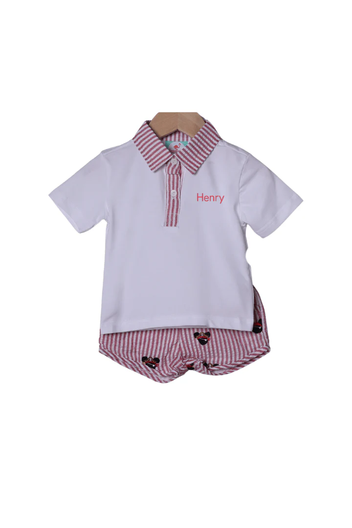 Mouse Pirate Polo Short Set