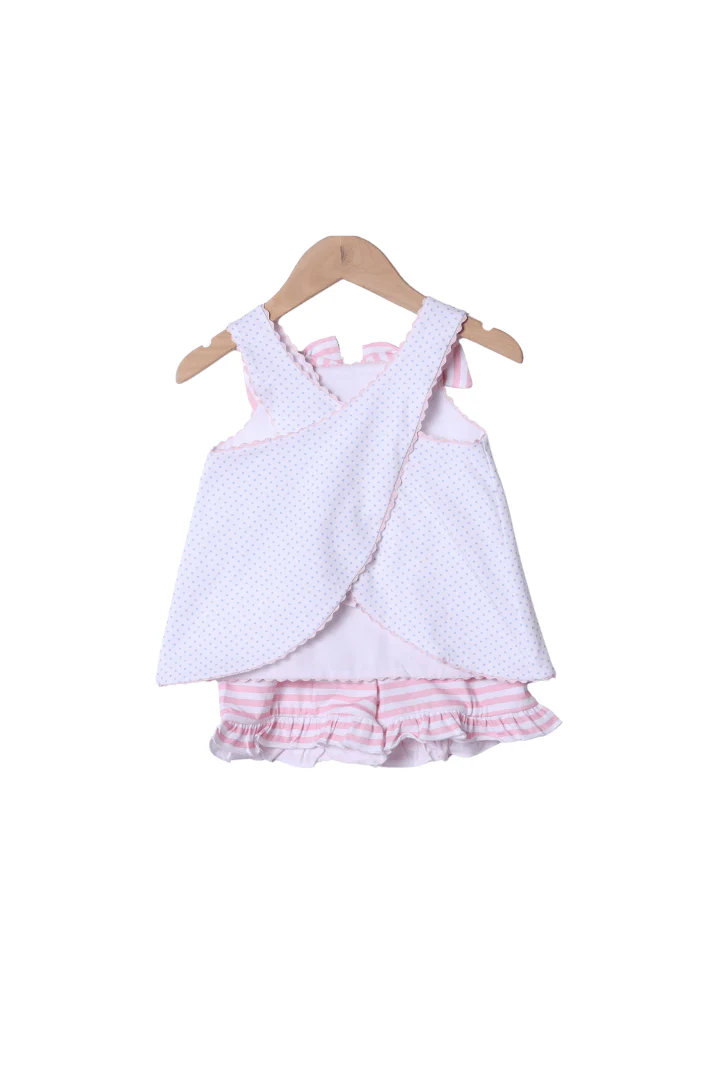 Pink Mouse Applique Bow Short Set - Image 2