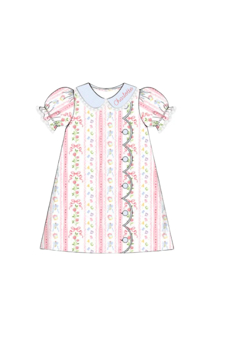 ABC Apple Button Dress - Image 2