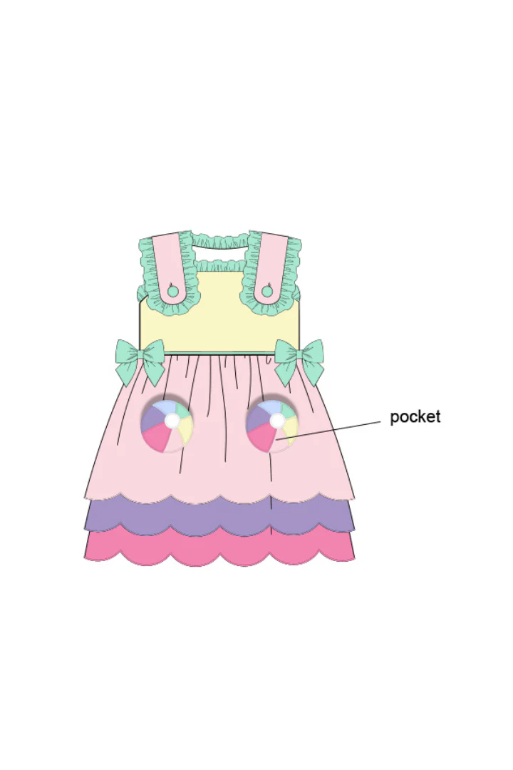 Applique Beach Ball Color Block Dress - Image 2