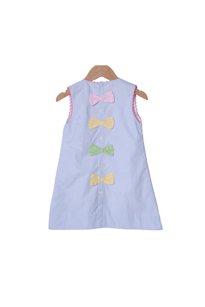 Applique Crayon Blue Gingham Dress - Image 2