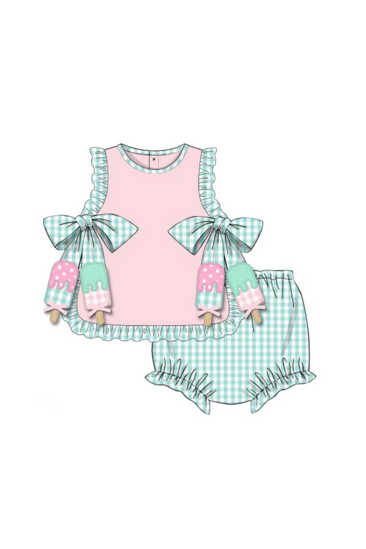 Applique Gingham Popsicle Bloomer Set - Image 3