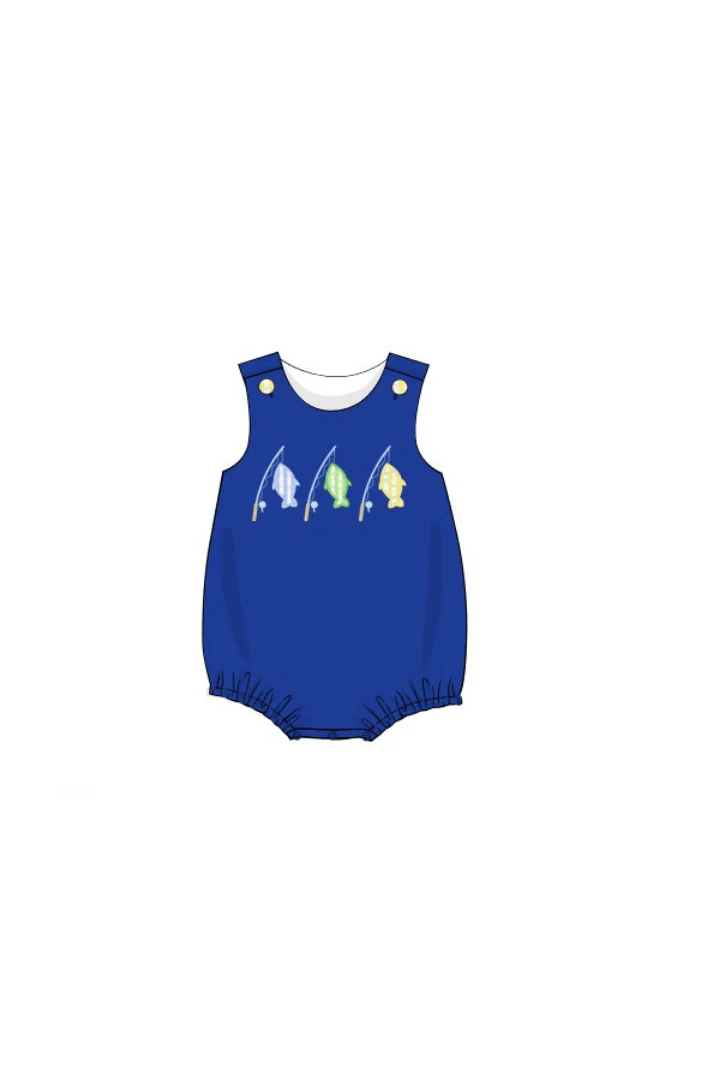 Applique Let's Go Fishing Royal Blue Bubble - Image 2