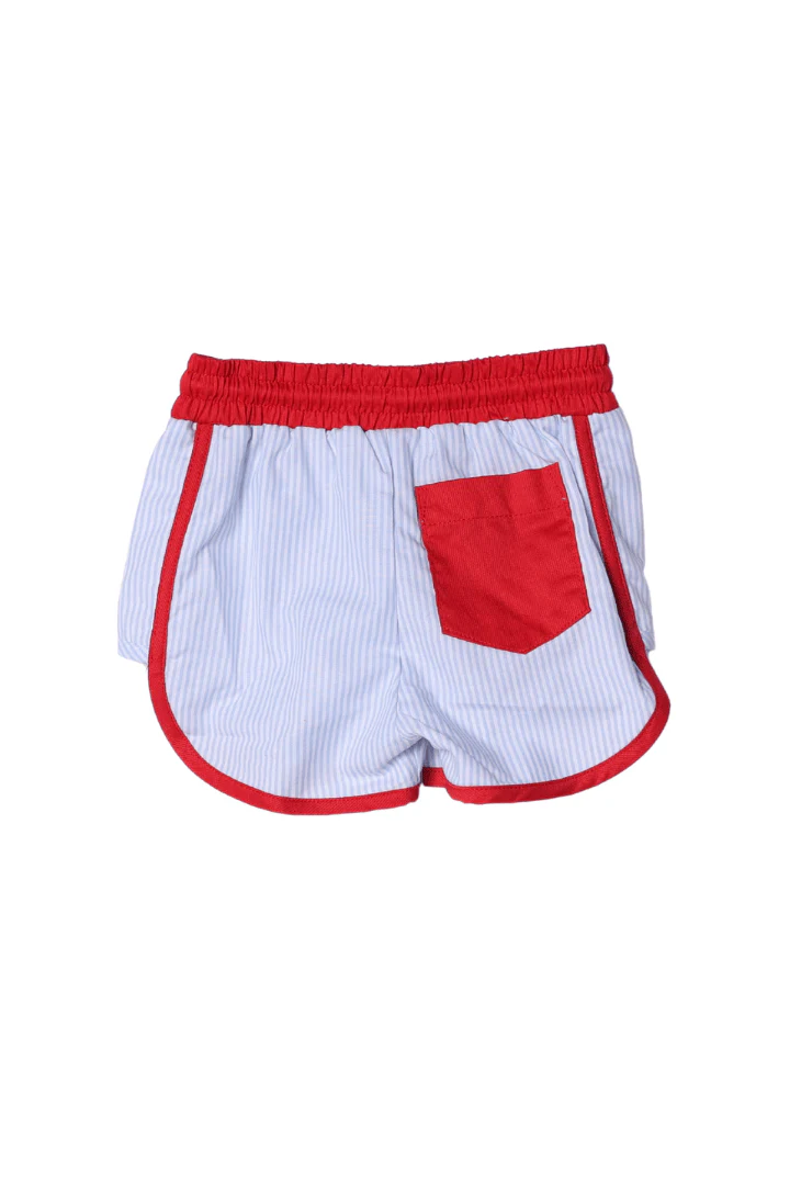 Applique Mouse Blue Stripe 2pc Rash Guard and Trunks - Image 3