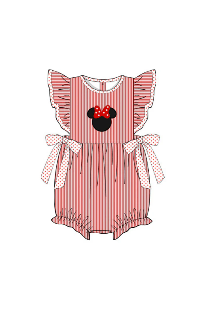 Applique Mouse Red Stripe/Bitty Dot Bubble - Image 2
