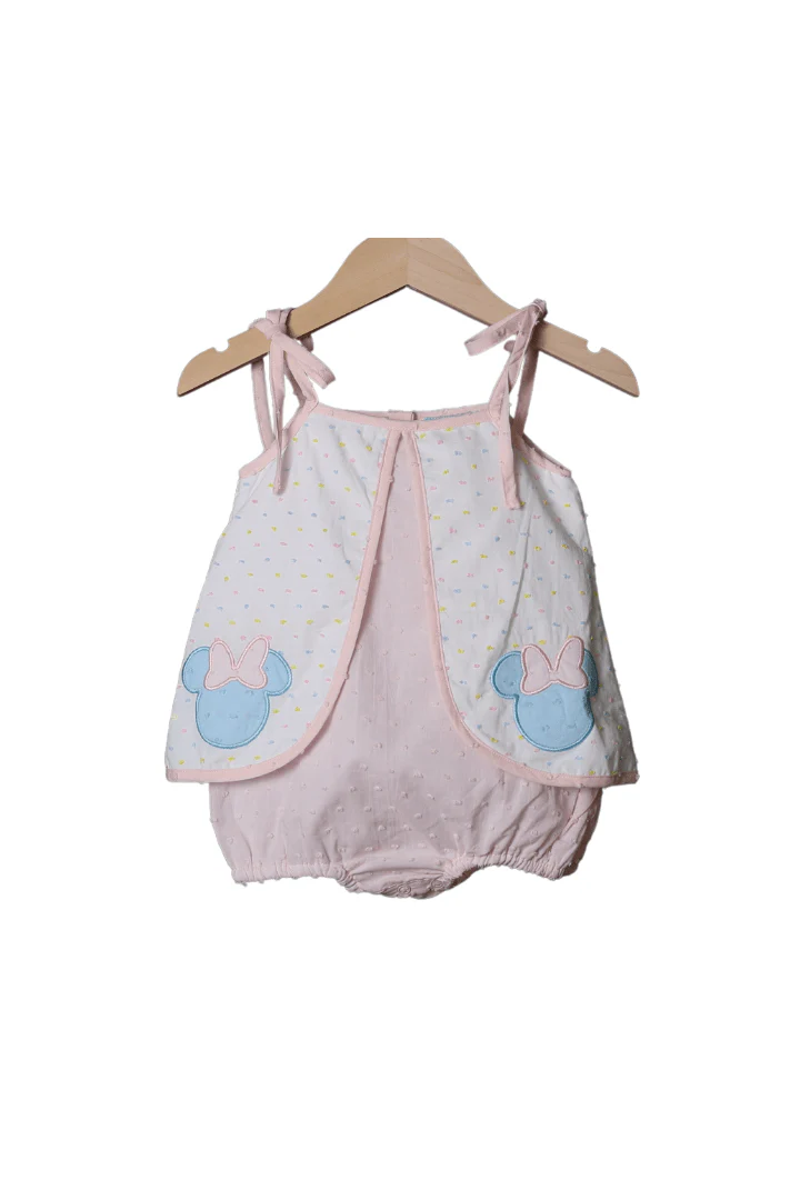 Applique Mouse Swiss Dot Sunsuit