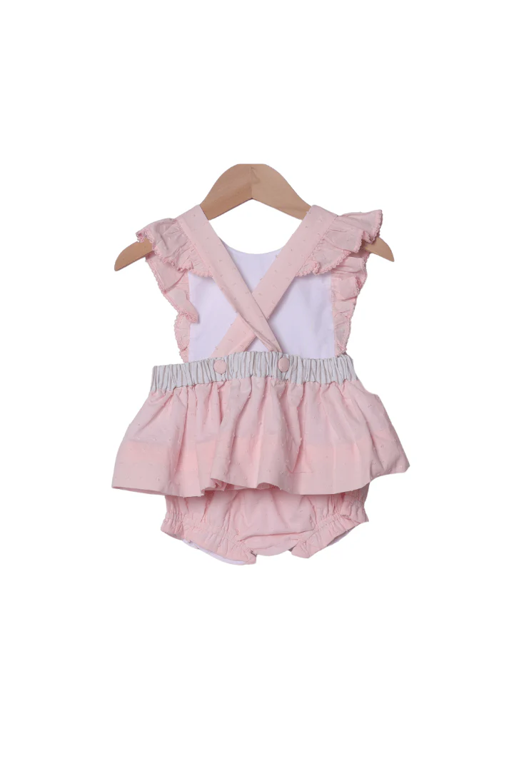 Applique Sea Shell PInk Swiss Dot Bloomer Set - Image 2