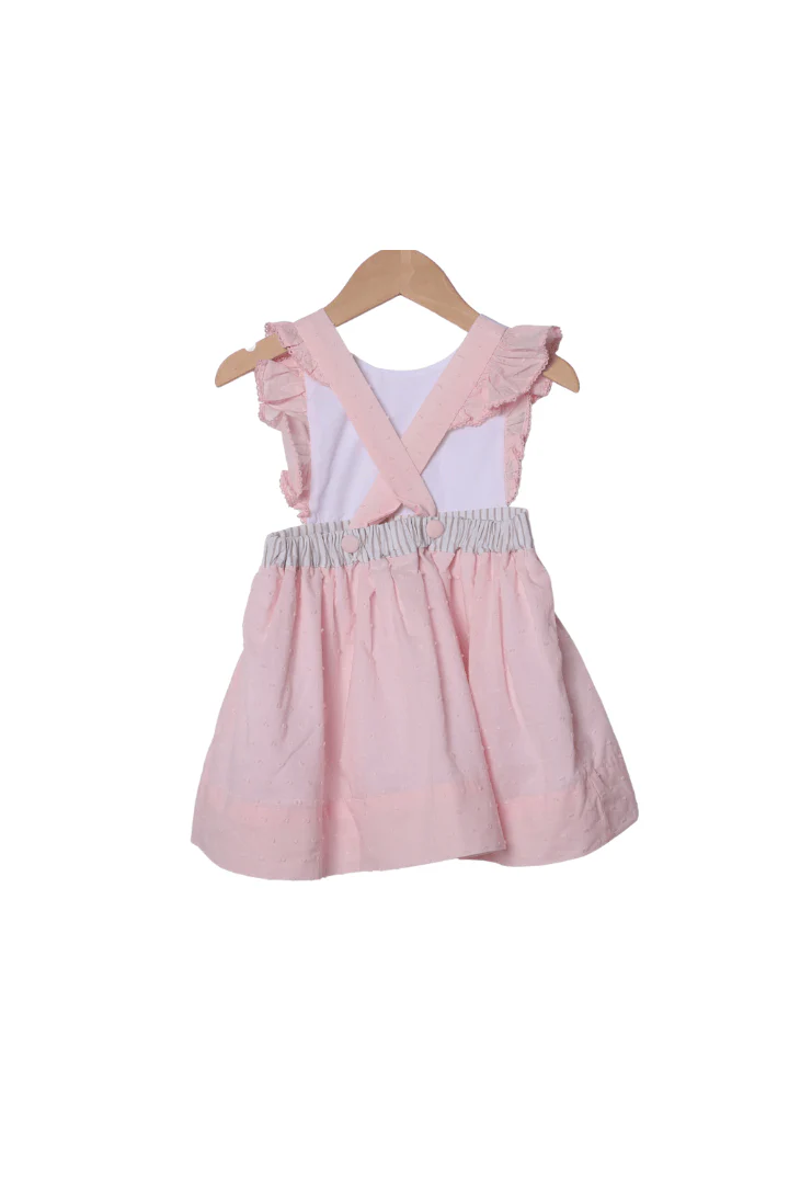 Applique Sea Shell PInk Swiss Dot Dress - Image 2