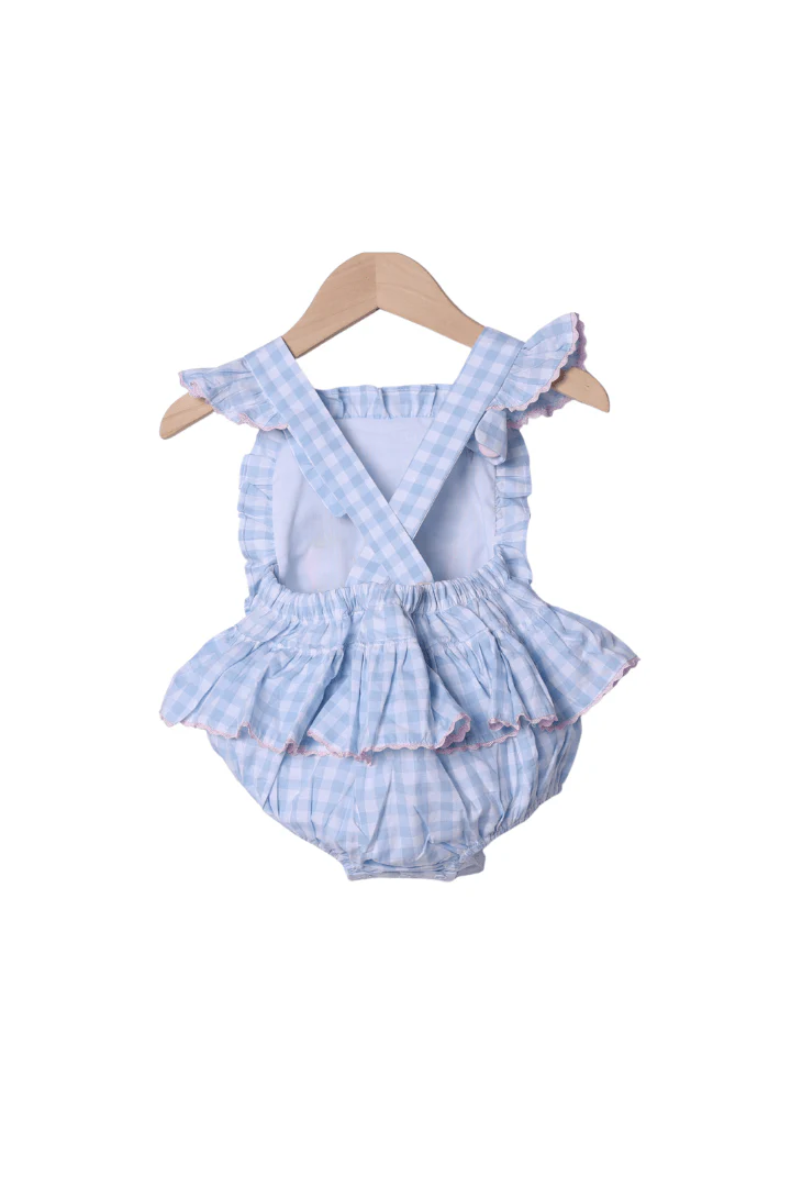 Applique Tee Time Blue Gingham Sun Bubble - Image 2