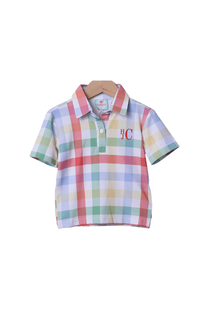 Back To School Plaid Polo