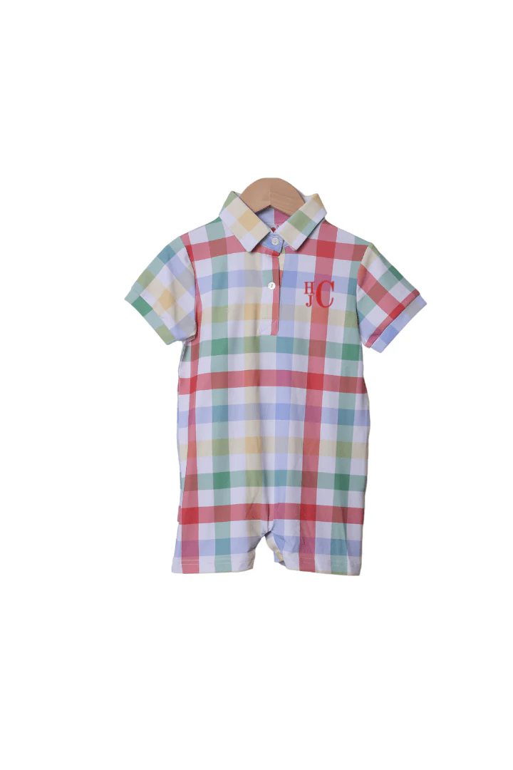 Back To School Plaid Romper