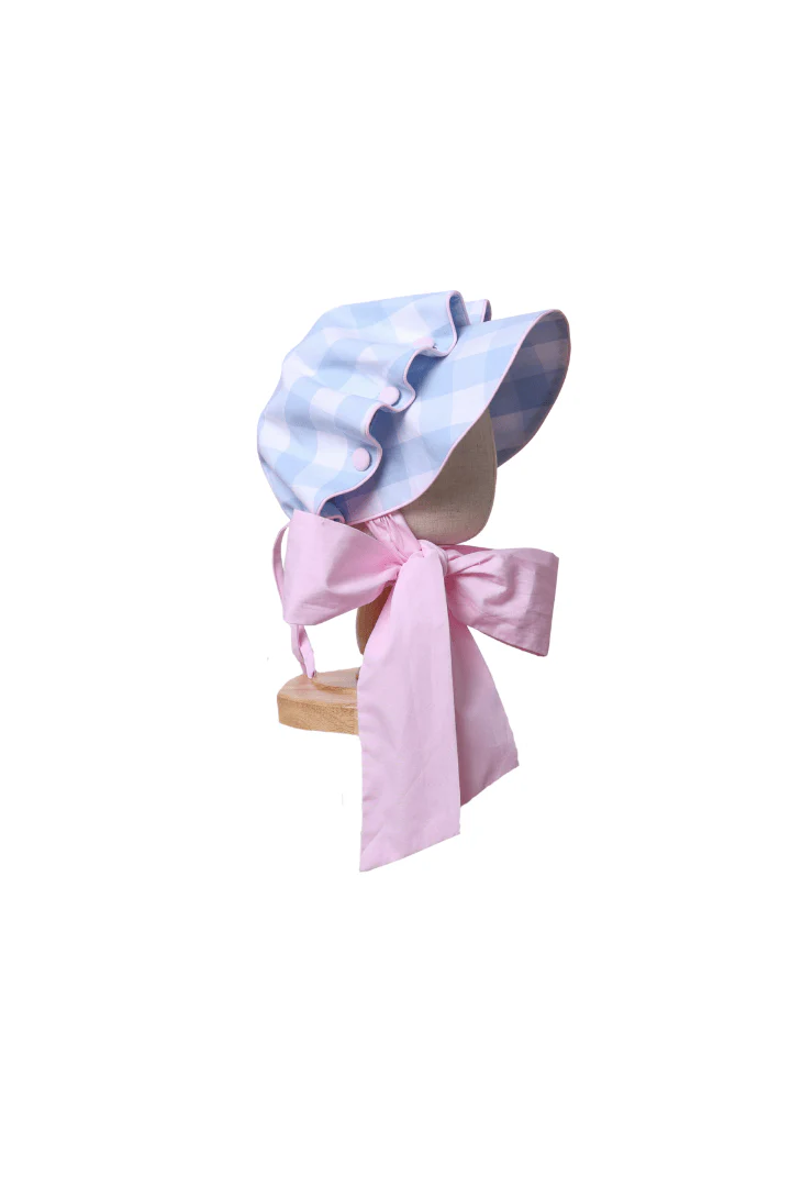 Blue and Pink Buffalo Check Bonnet - Image 3