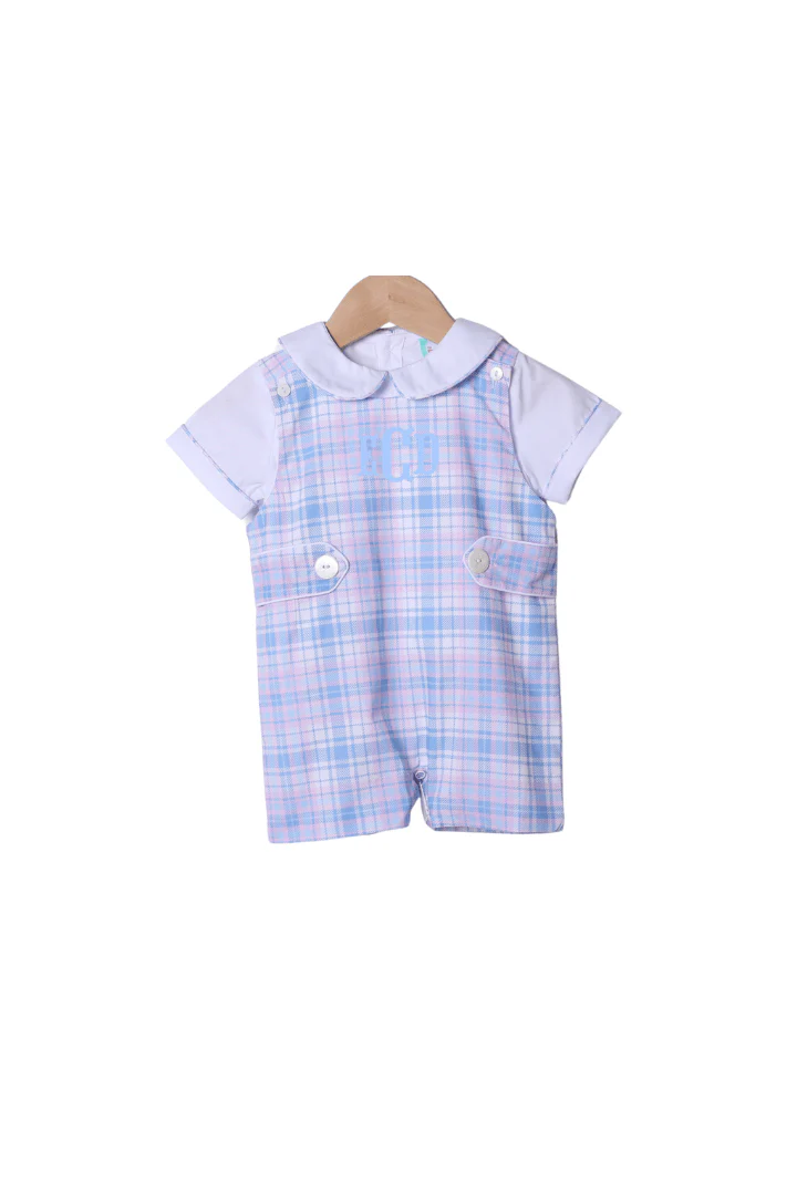 Blue and Pink Plaid 2Pc Jon Jon