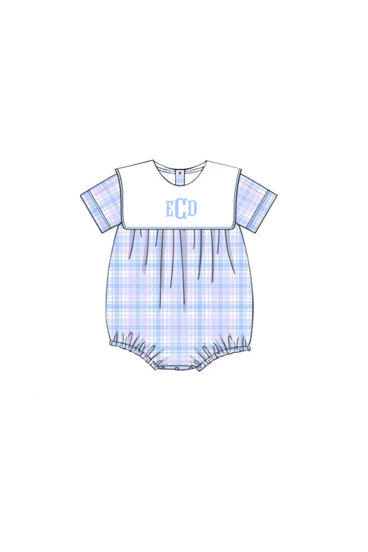 Blue and Pink Plaid Bib Bubble - Image 2