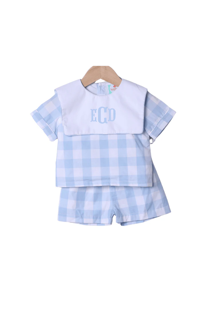 Blue Buffalo Check Bib Short Set
