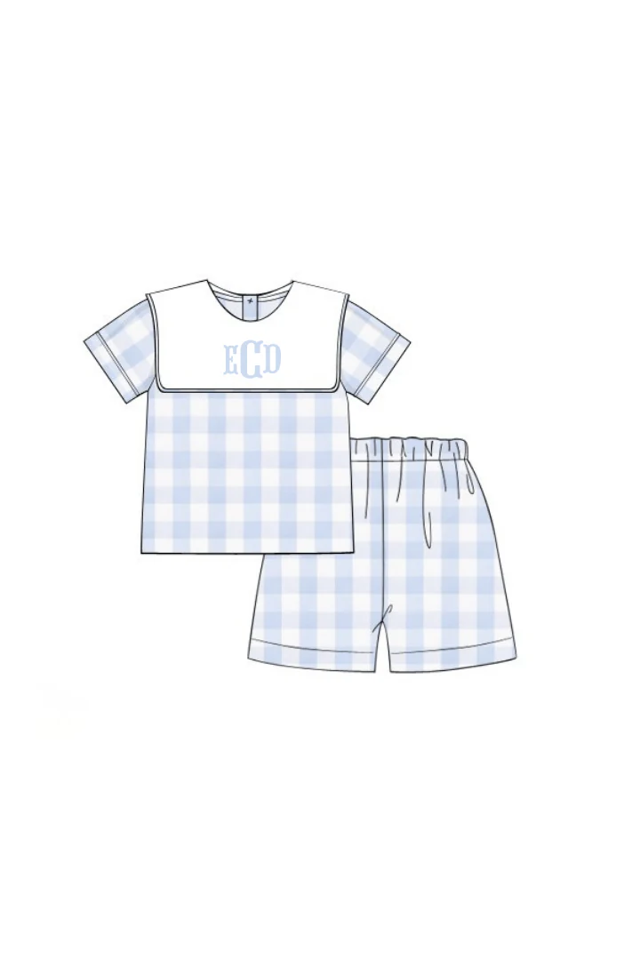 Blue Buffalo Check Bib Short Set - Image 2