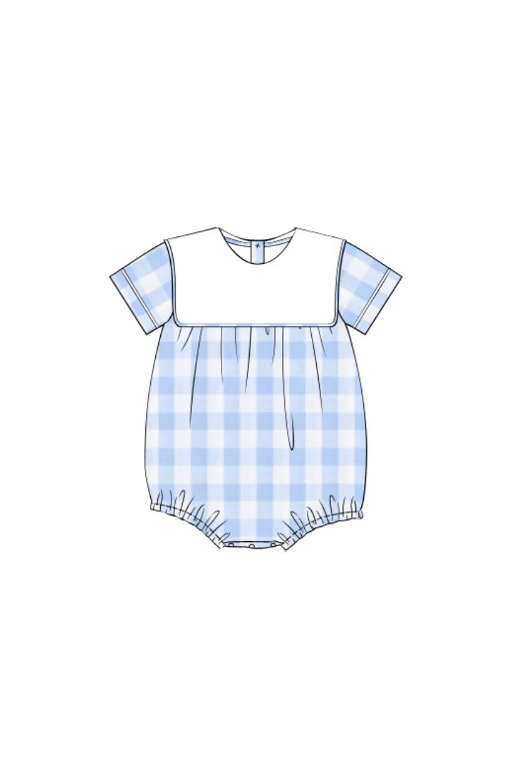Blue Buffalo Check Bib Short Sleeve Bubble - Image 3