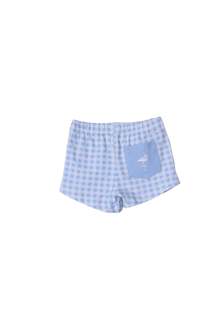 Blue Gingham Knit Short Set - Image 2