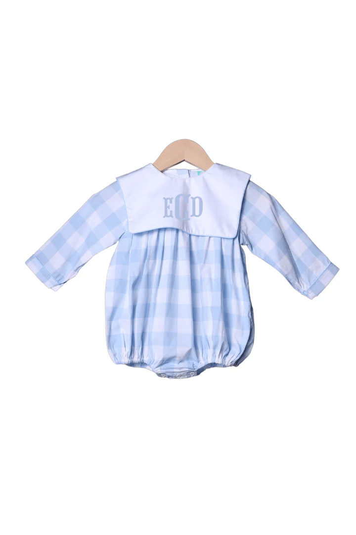 Blue Buffalo Check Long Sleeve Bib Bubble