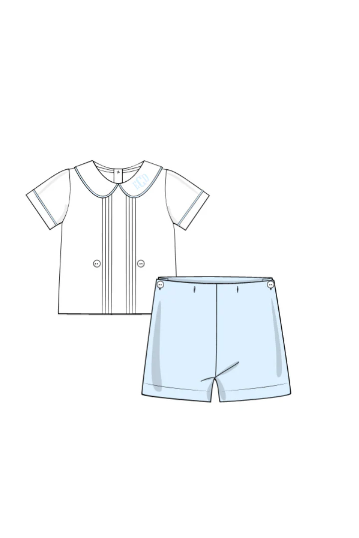 Light Blue Heirloom Short Set - Image 2