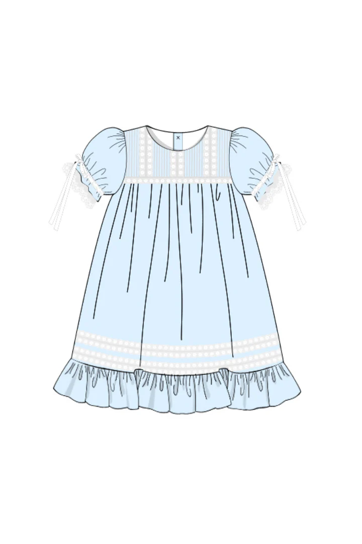 Light Blue Lace Heirloom Dress - Image 2