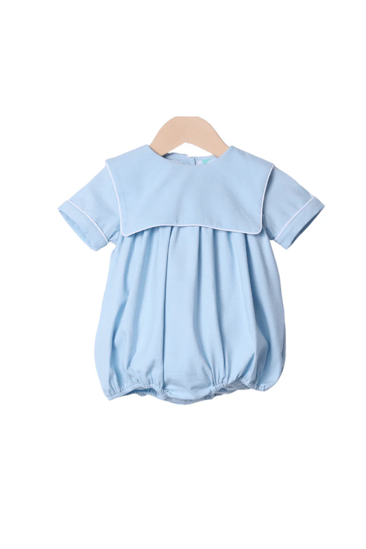 Blue Linen Bib Bubble - Image 2