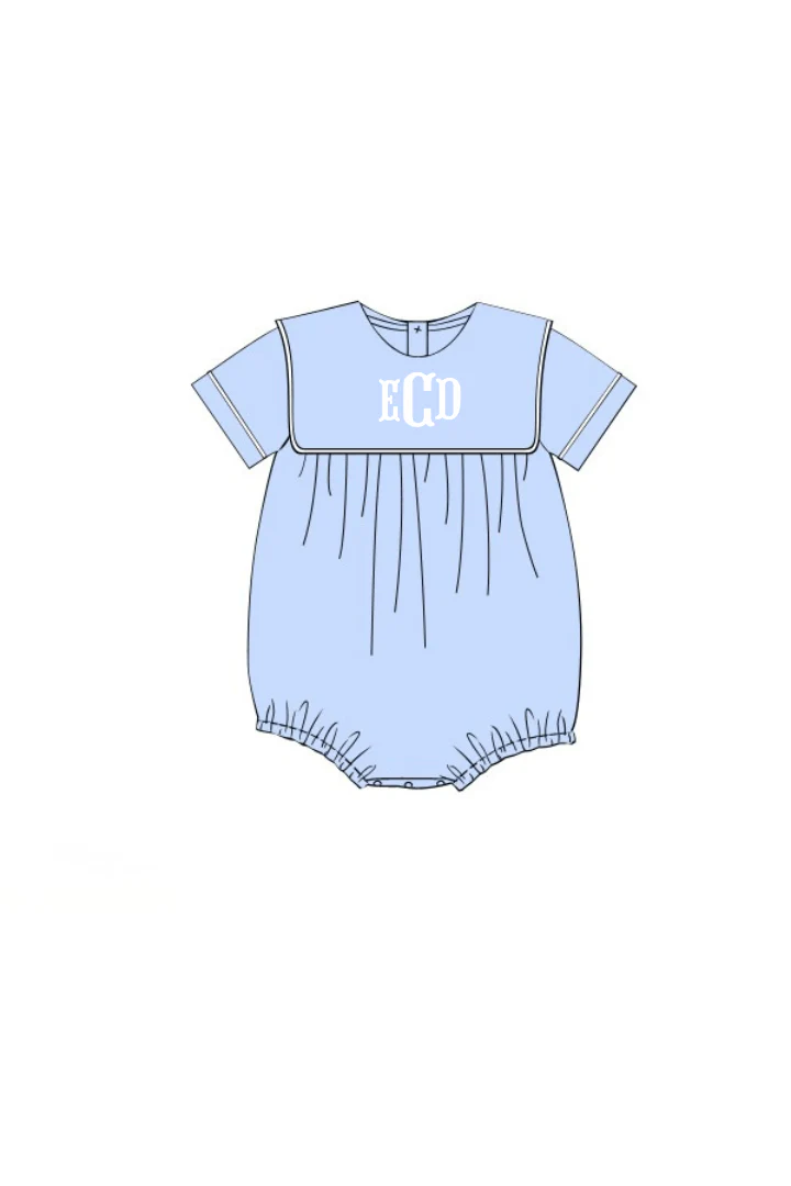 Blue Linen Bib Bubble - Image 3