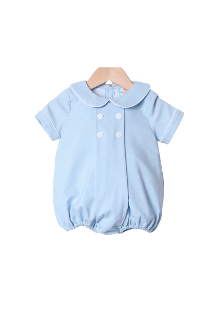 Blue Linen Classic Button Bubble