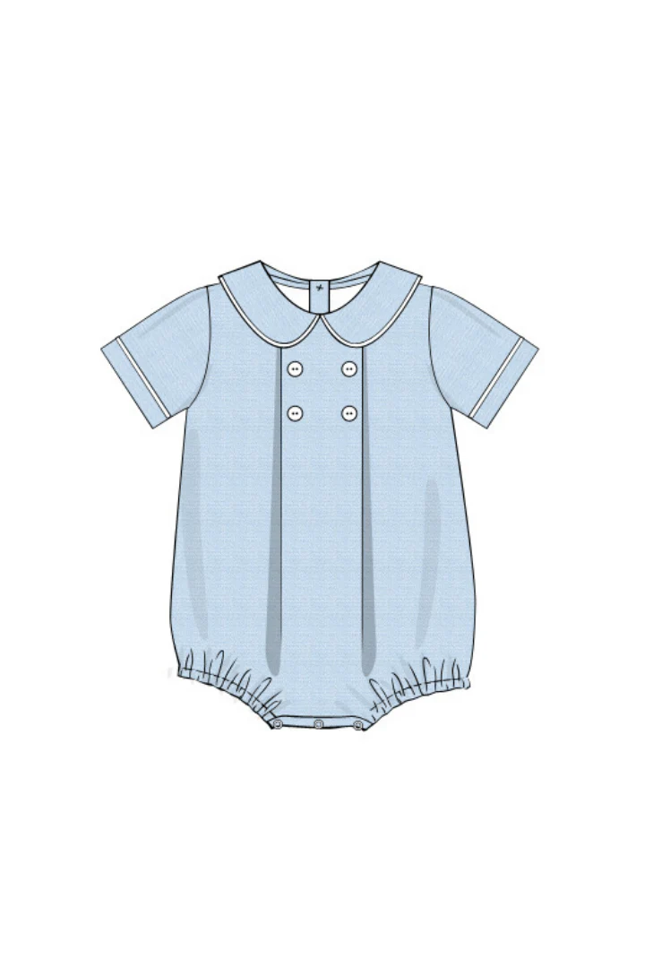 Blue Linen Classic Button Bubble - Image 2
