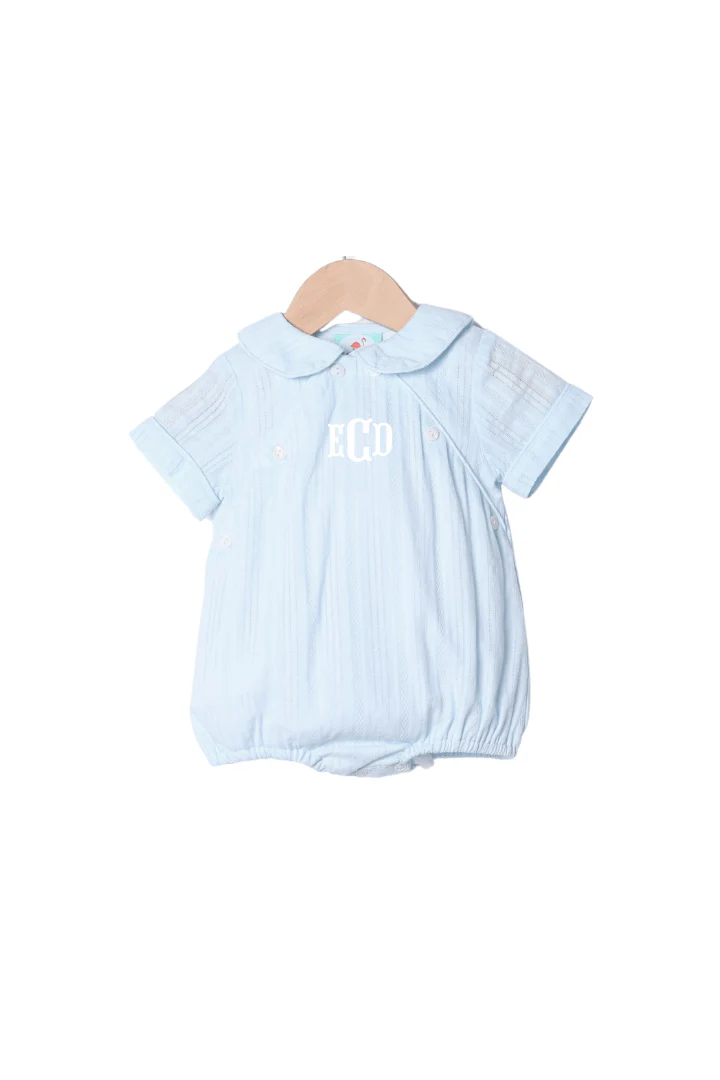 Blue Linen Button Classic Button Bubble