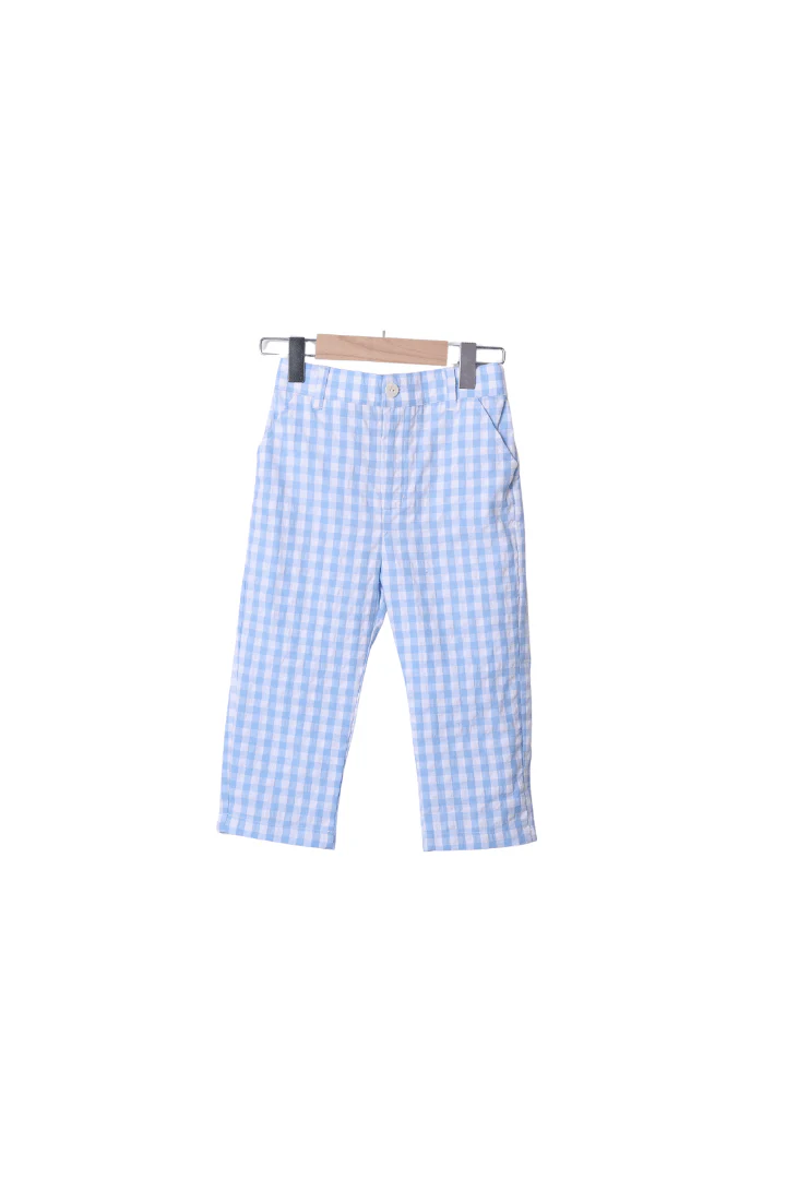 Blue Seersucker Turkey Pant Set - Image 2