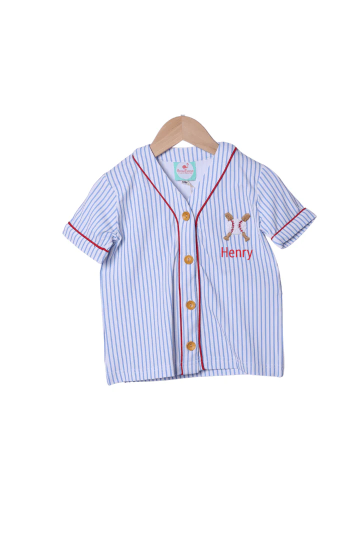 Blue Stripe Baseball Jersey