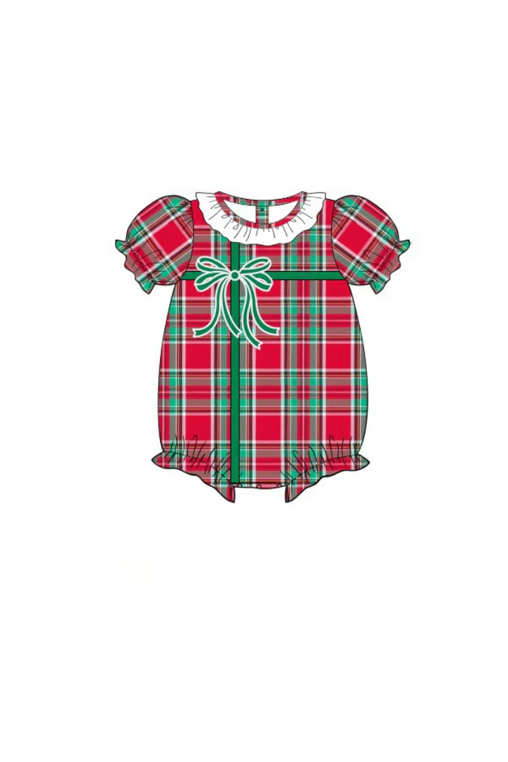 Christmas Present Plaid Bow Bubble - Image 2