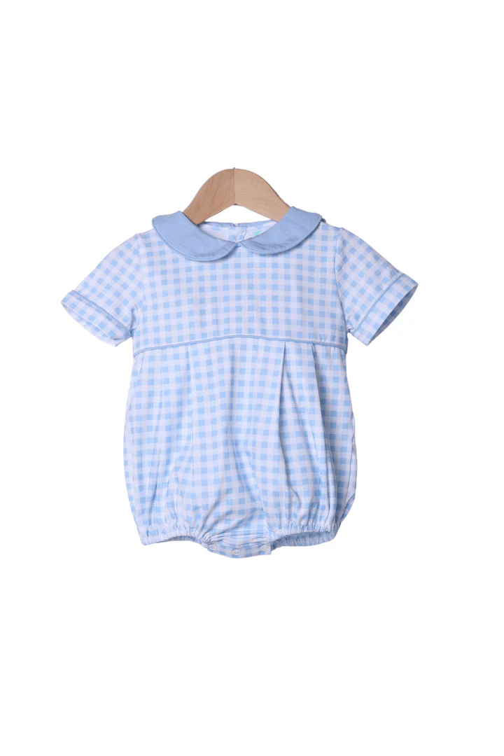 Classic Gingham Knit Peter Pan Collar Bubble