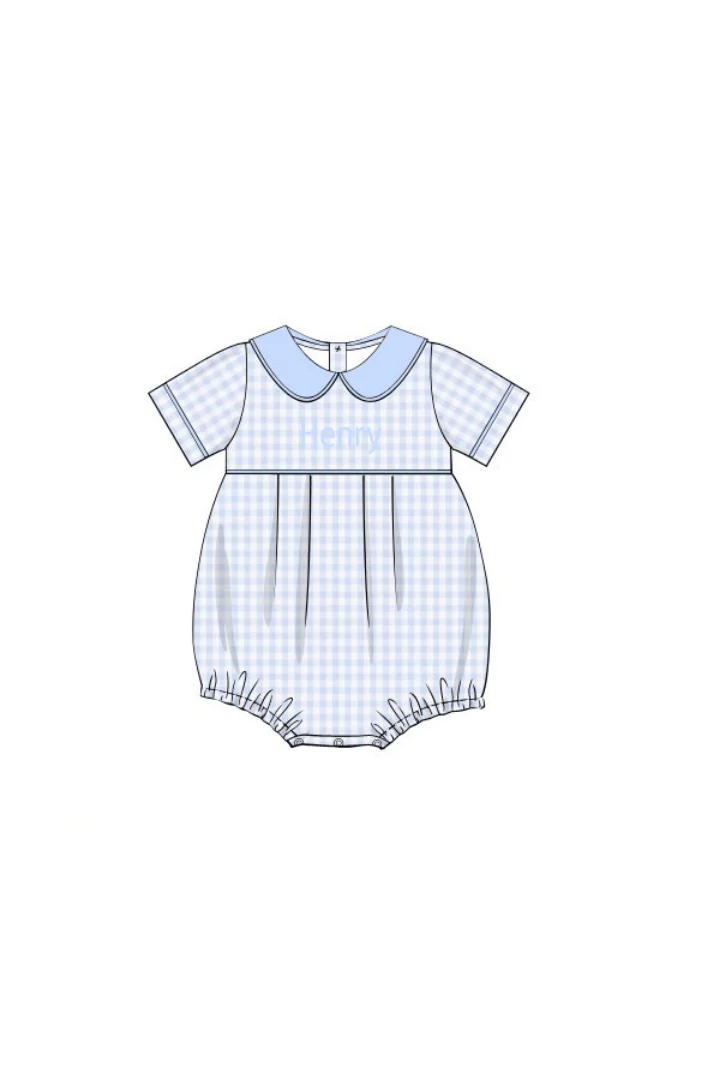 Classic Gingham Knit Peter Pan Collar Bubble - Image 2