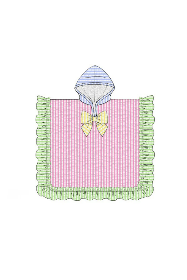 Color Block Seersucker Ruffle Coverup - Image 3
