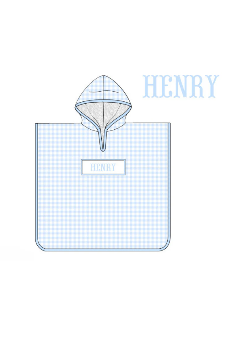 Pre- Order Custom Name Smocked Blue Gingham Coverup