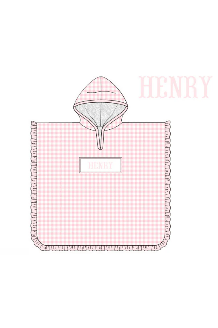 Pre-Order Custom Name Smocked Pink Gingham Coverup